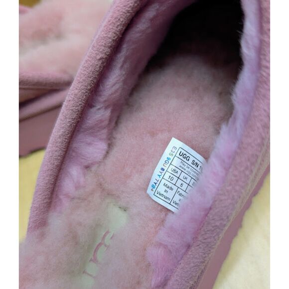 UGG Dusty Orchid Pink Discoquette Platform Suede Slide Slippers Women's 10 NIB - Picture 10 of 13